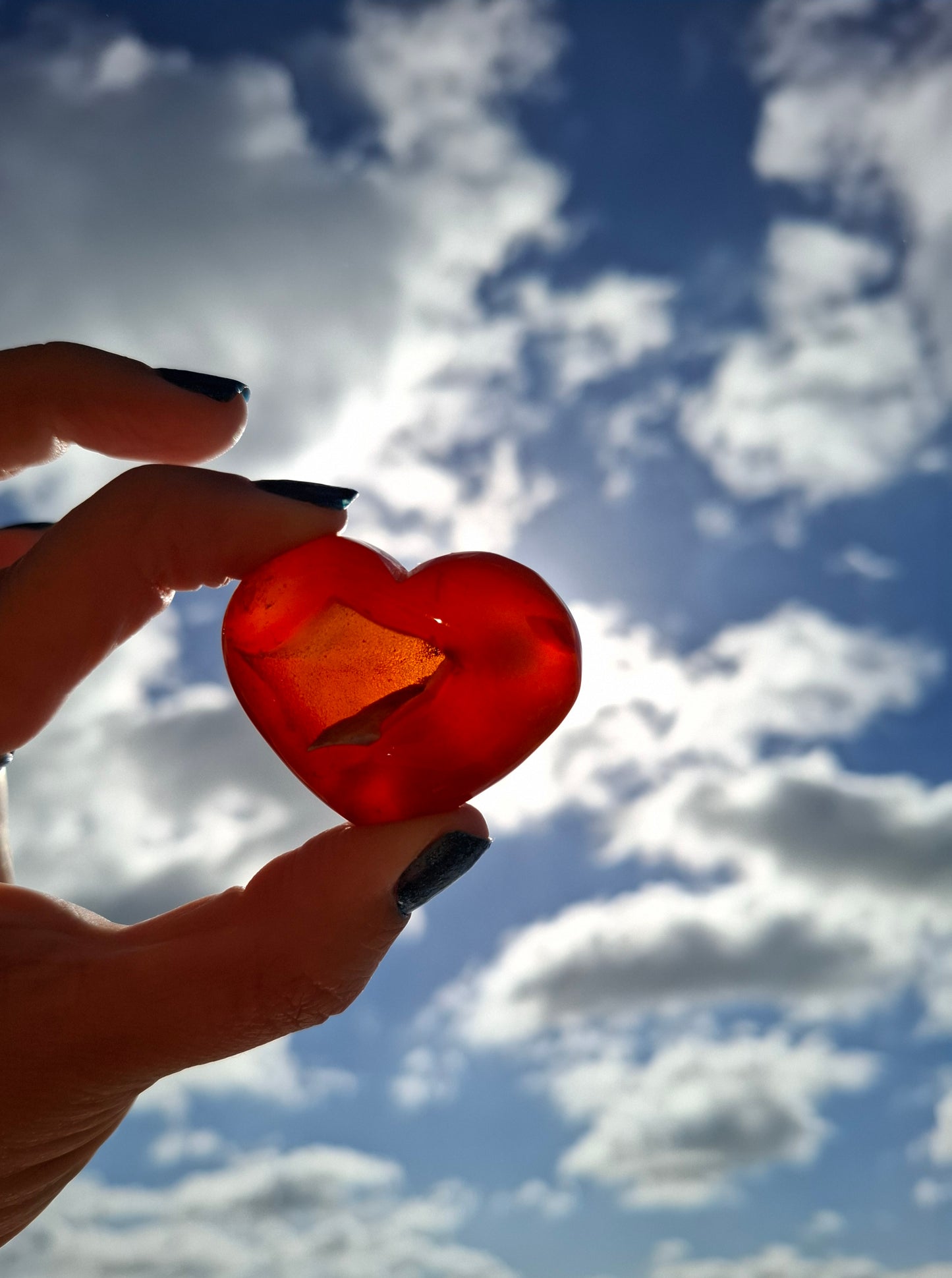 Druzy Carnelian Heart, Crystal (Ref: DCH1)