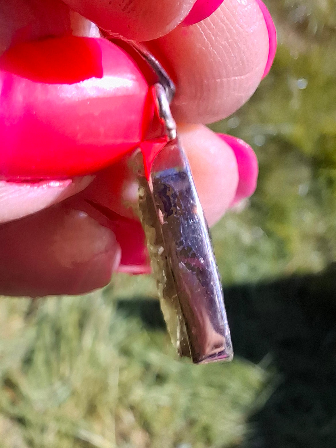 Moldavite Pendant, 925 Silver, Tektite (Ref: P442)