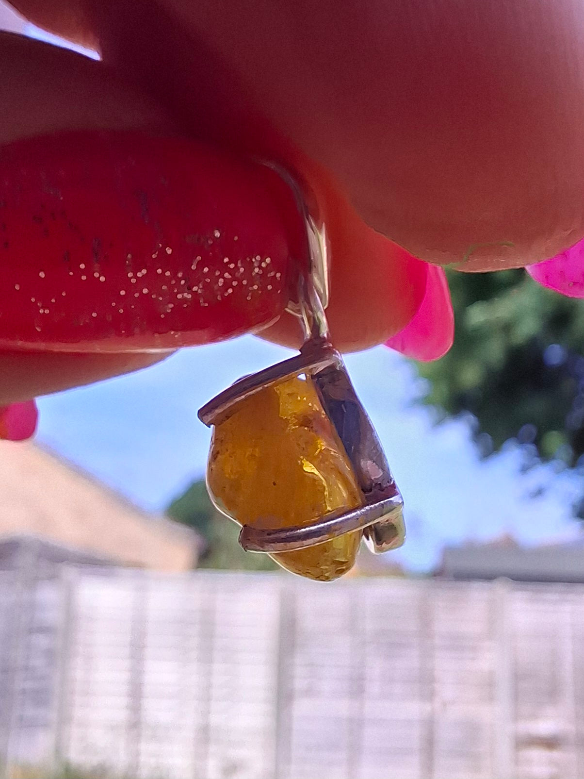 Baltic Amber Pendant, 925 Silver, Fossil (Ref: AP17)
