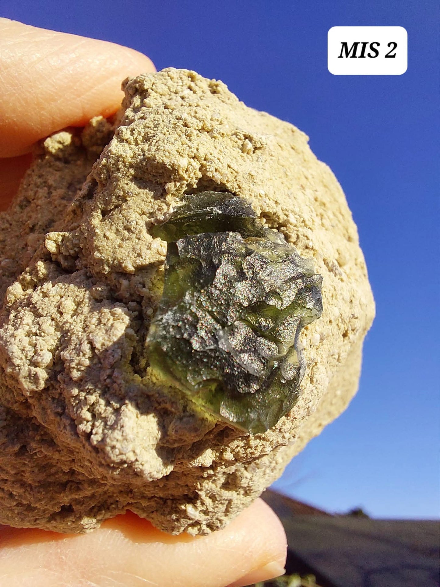 Moldavite In-Situ (in matrix), Besednice, Est 3.5-4g, Tektite (Ref: MIS2)