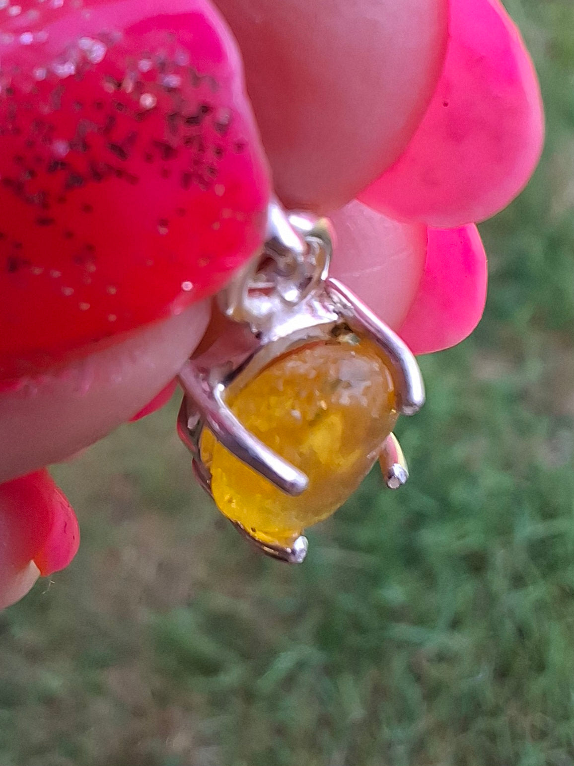 Baltic Amber Pendant, 925 Silver, Fossil (Ref: Ap15)