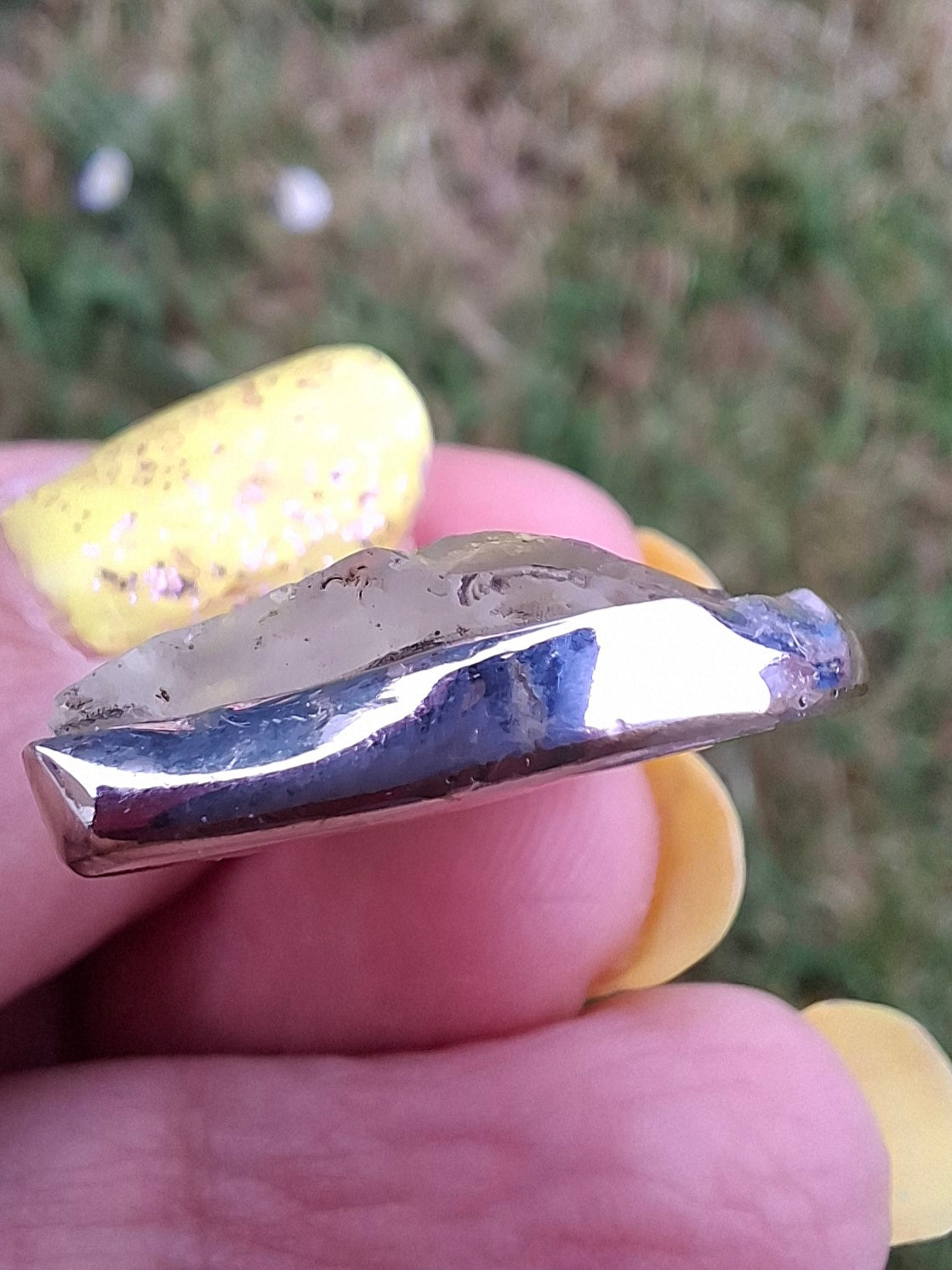 Moldavite & Libyan Desert Glass Pendant, 925 Silver, Tektite (Ref: MLP19)