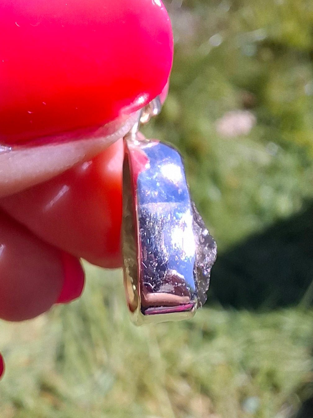 Moldavite Pendant, 925 Silver, Tektite (Ref: P440)
