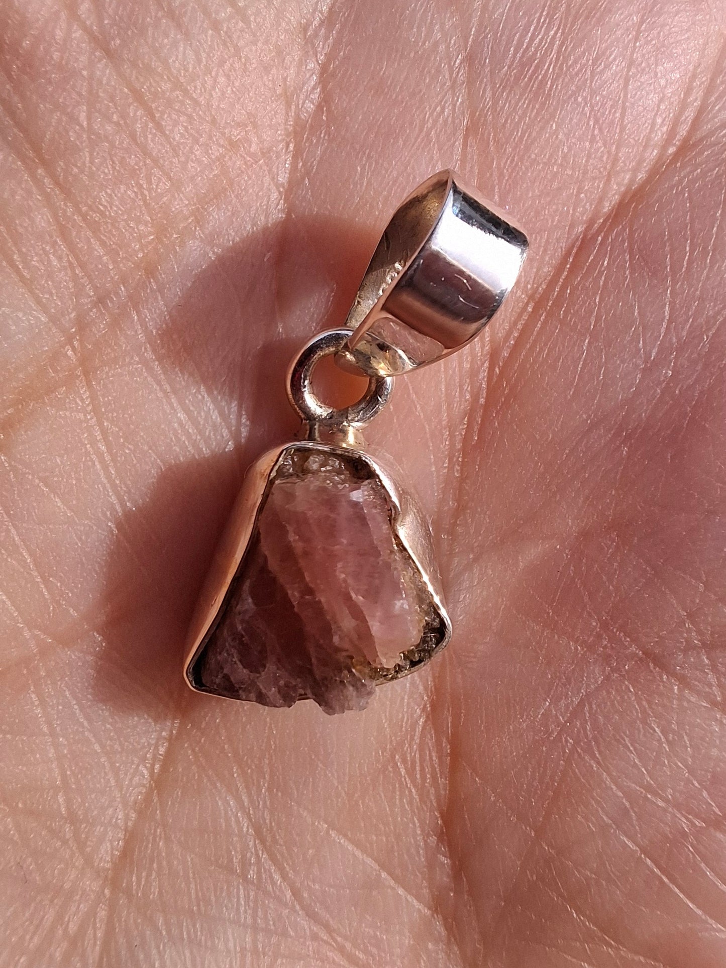 Pink Tourmaline Pendant, 925 Silver, Crystal (Ref: PT74)