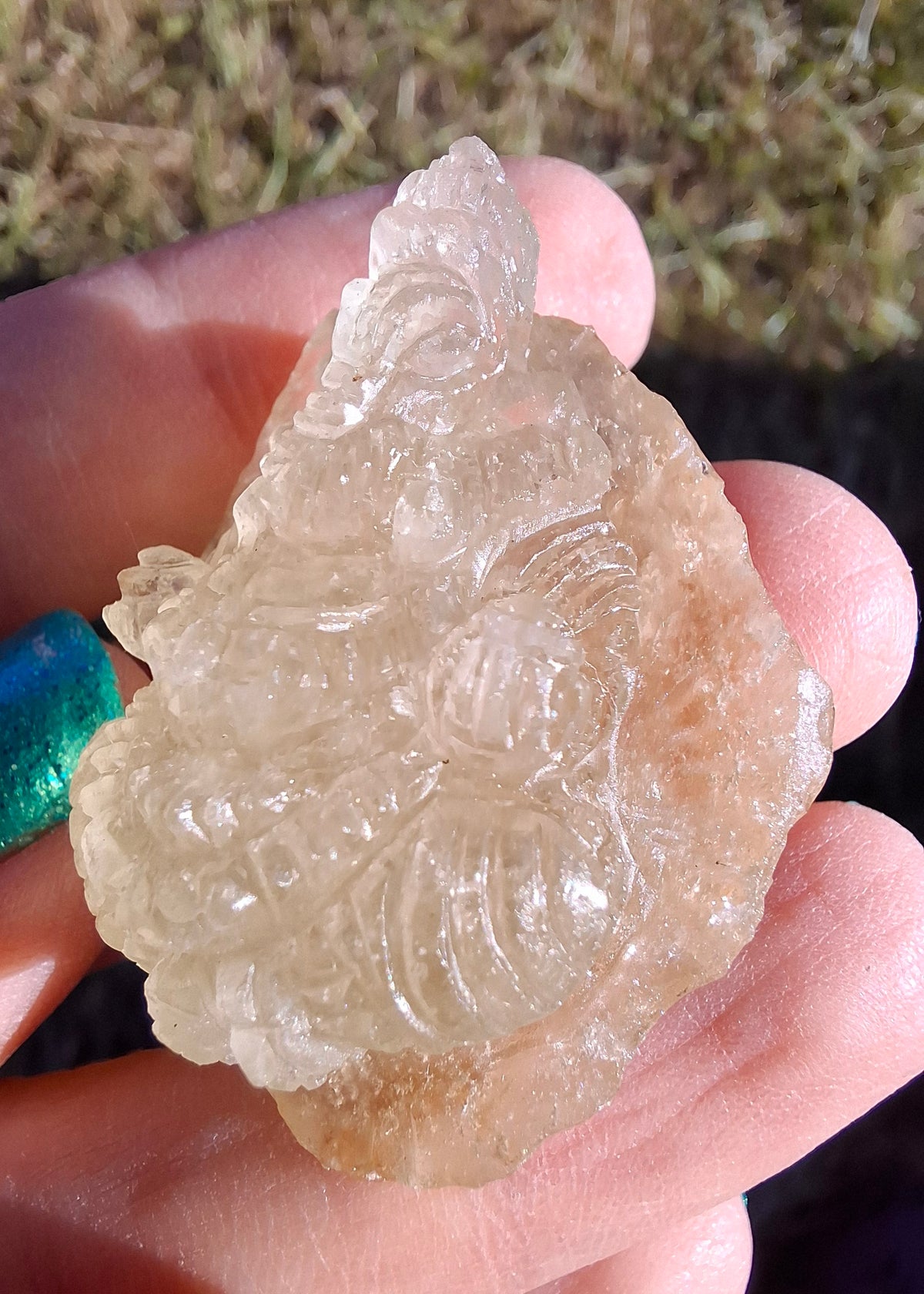 Libyan Desert Glass GANESHA carving, 20.76g, Tektite (Ref: Ganesha4)