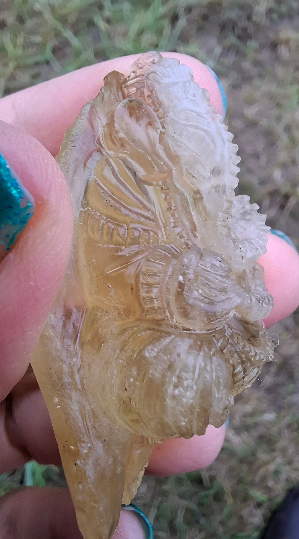 Libyan Desert Glass carving, GANESHA, 26.47g, Tektite (Ref: Ganesha1)