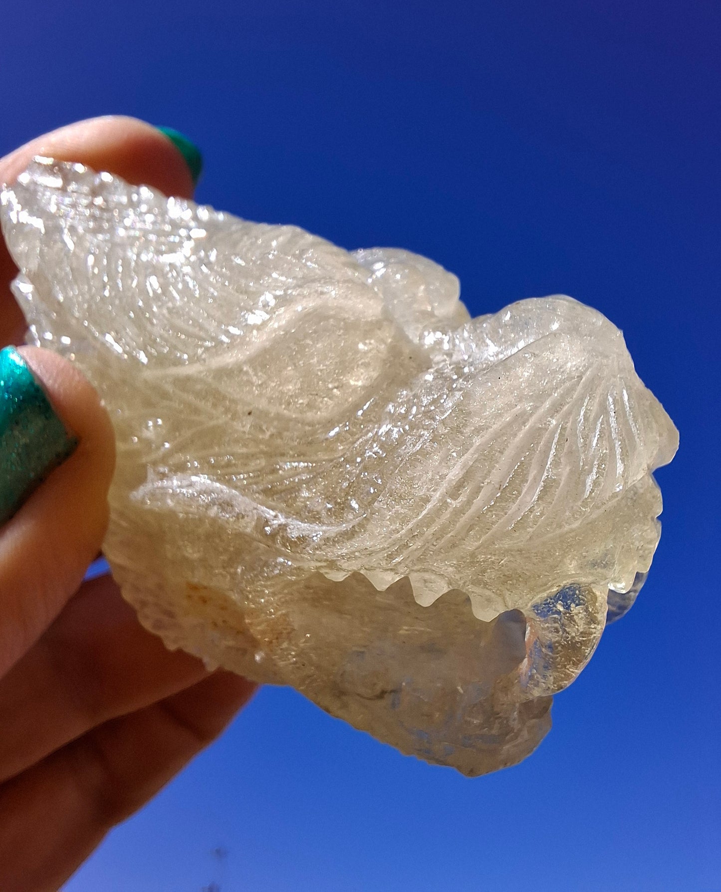 Libyan Desert Glass DRAGON HEAD Carving, 75.84g, Tektite (Ref: Dragon1)