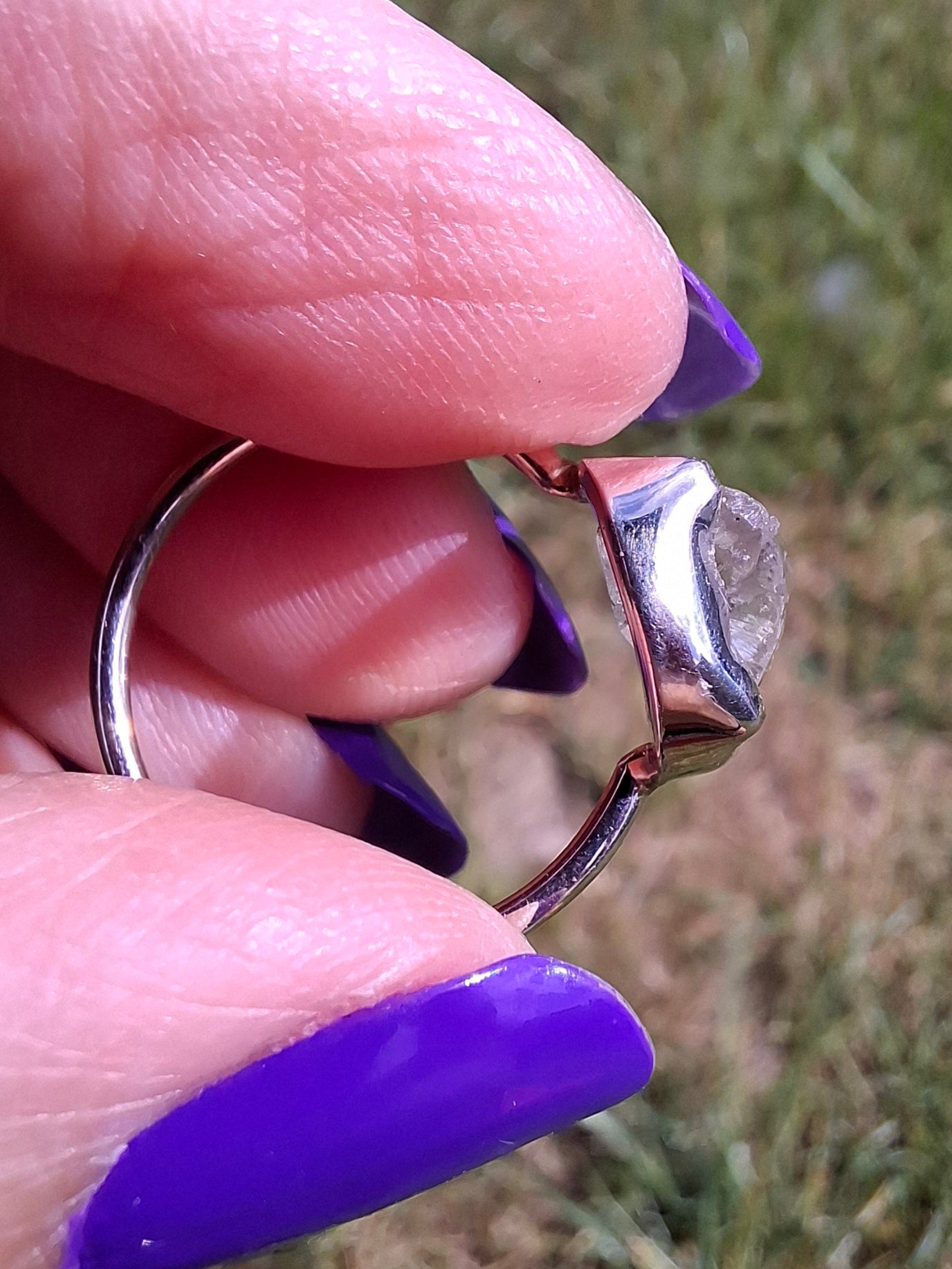 Libyan Desert Glass Ring, size large M, 925 Silver, Tektite (Ref: LR20)