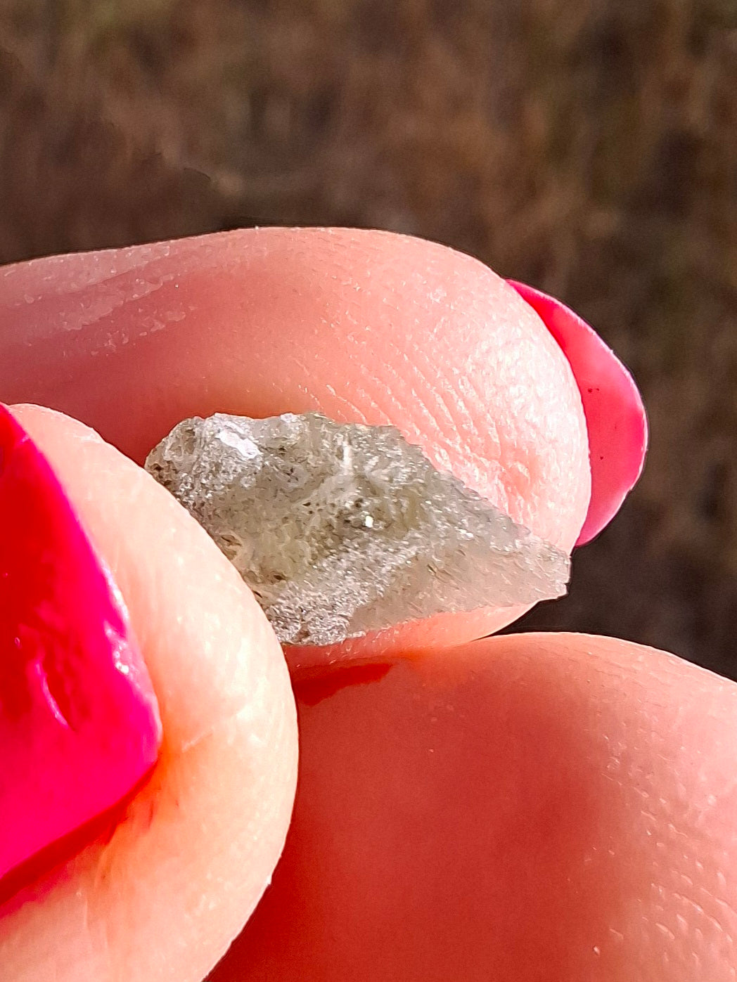 Moldavite Piece, SNOWFLAKE, FROSTED, BRUSNA, 0.50g, Tektite (Ref: 1498)
