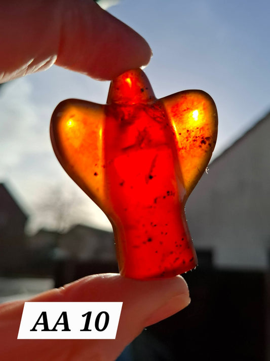 Red Amber Angel, 13.66g, Carving, Fossil (Ref: AA10)