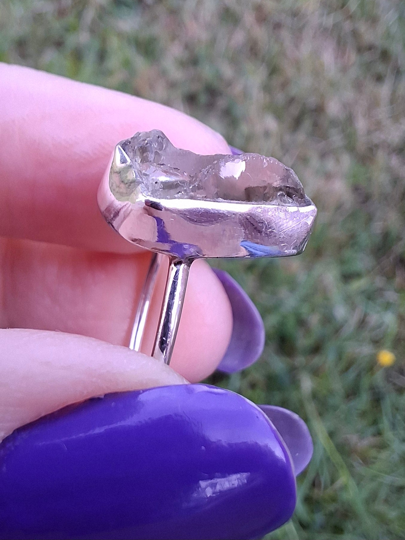 Libyan Desert Glass Ring, size U, 925 Silver, Tektite (Ref: LR52)