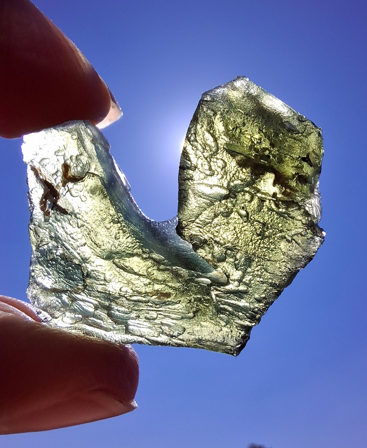 Moldavite Piece, NESMEN, 8.90g, Tektite (Ref: 1374)