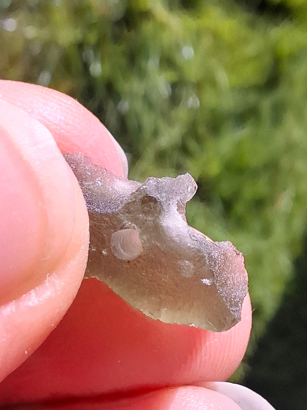 DRILLED, Moldavite Piece, 1.07g, Tektite (Ref: D17)