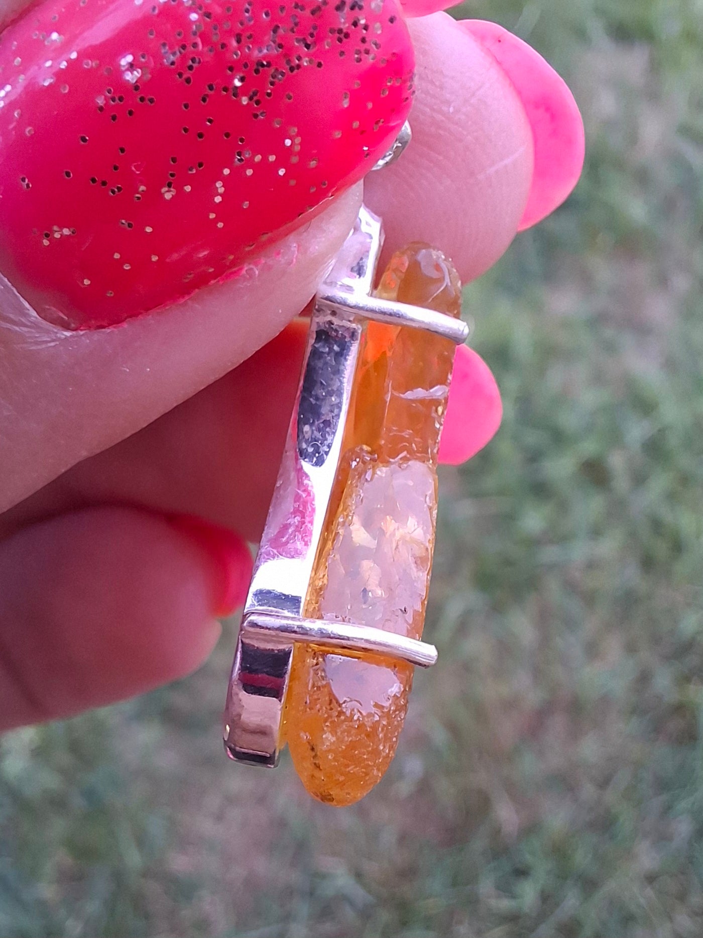 Baltic Amber Pendant, 925 Silver, Fossil (Ref: Ap1)