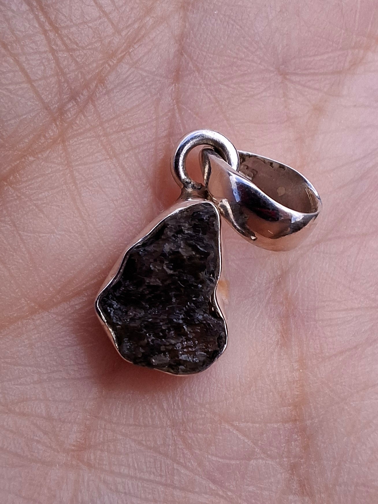 Moldavite Pendant, 925 Silver, Tektite (Ref: P64)