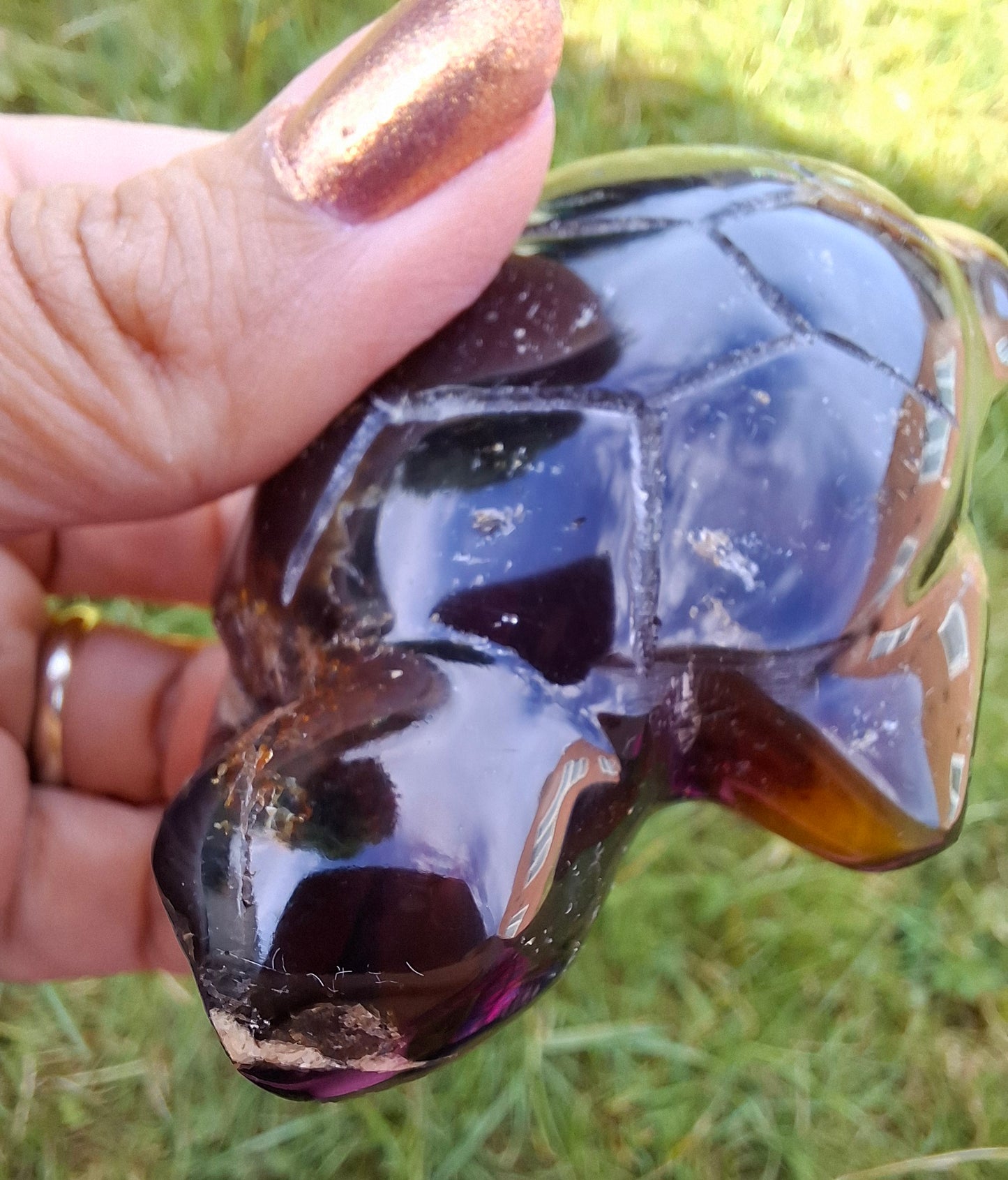 Red Amber Turtle, 56.87g, Carving, Fossil (Ref: TT2)