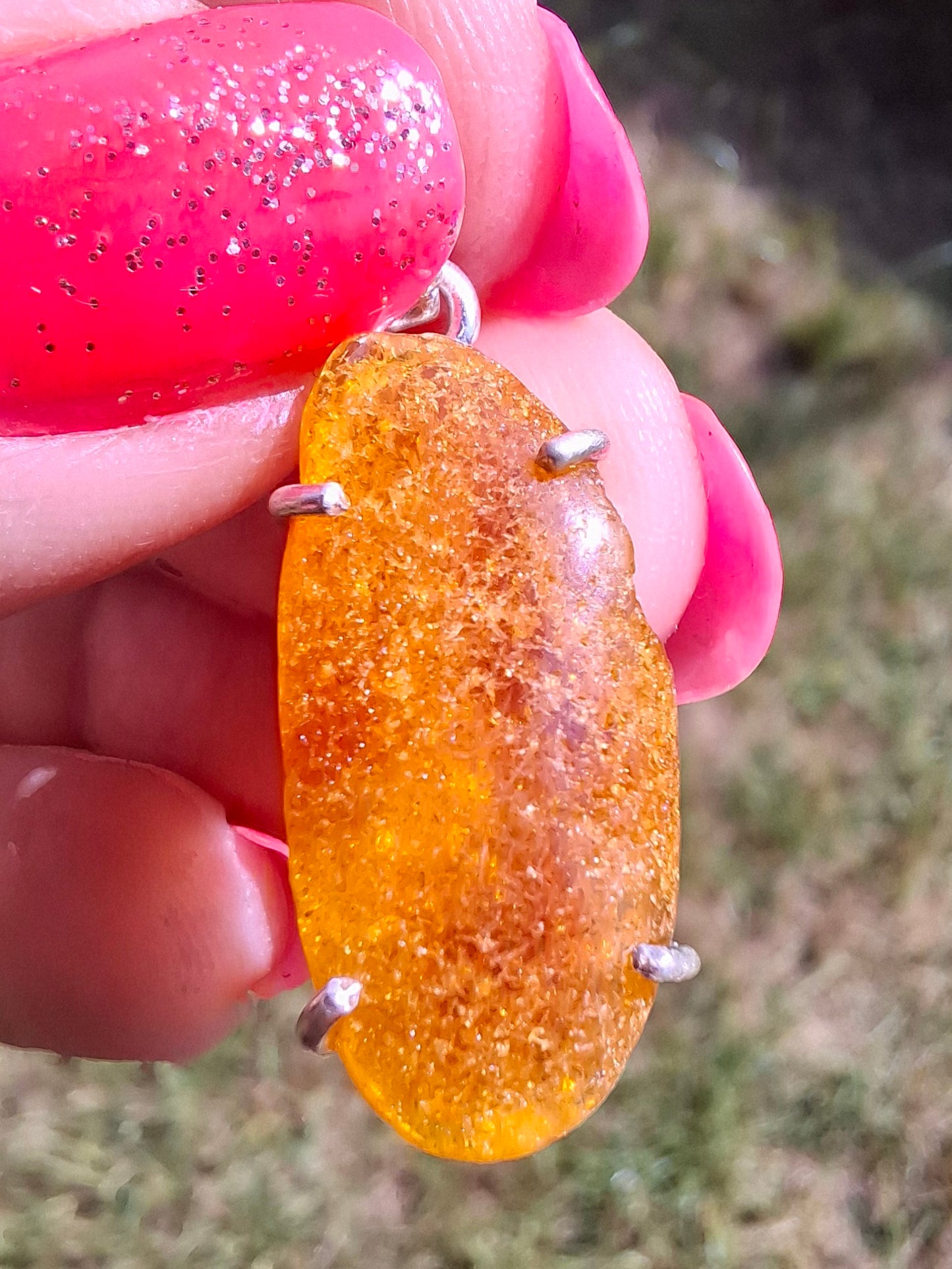 Baltic Amber Pendant, 925 Silver, Fossil (Ref: AP12)