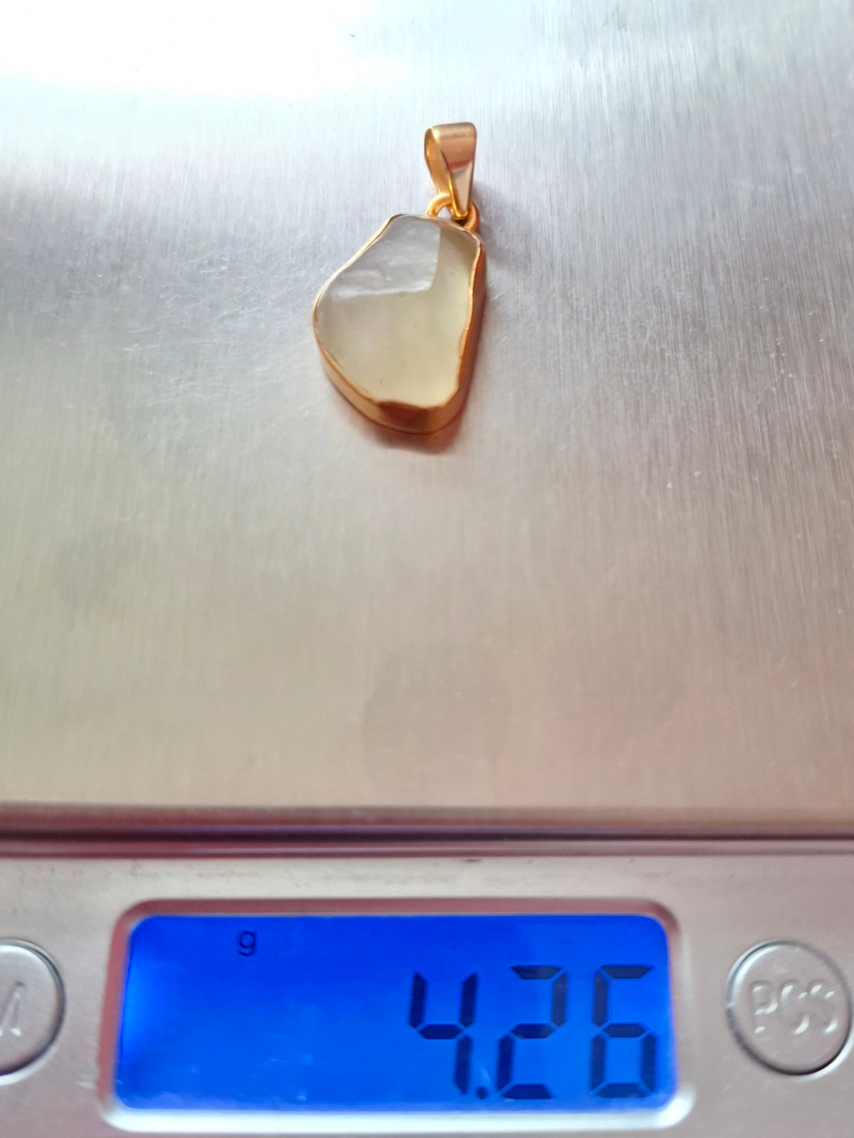 Libyan Desert Glass Pendant, 14K GOLD Plated, Tektite (Ref: LP117)