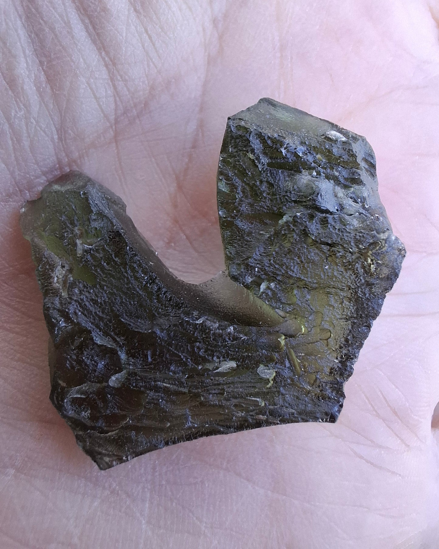 Moldavite Piece, NESMEN, 8.90g, Tektite (Ref: 1374)