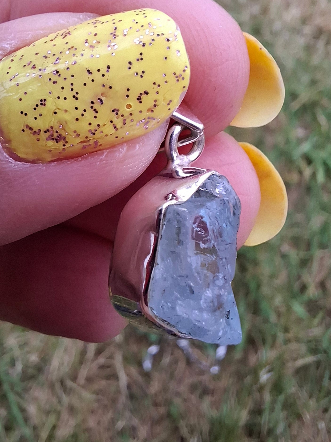 Aquamarine Pendant, 925 Silver, Crystal (Ref: AQ14)