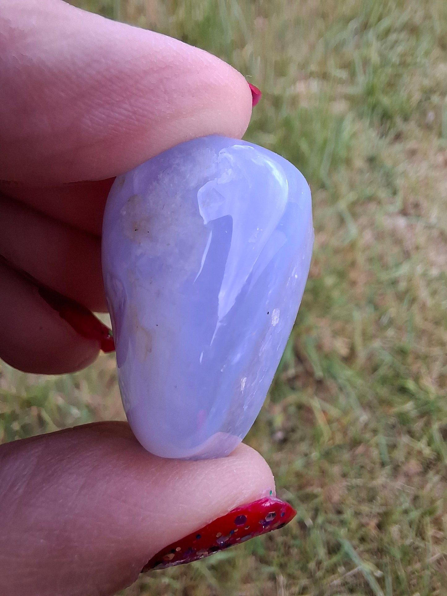 Blue Lace Agate, Tumble Stone, Crystal (Ref: T145)