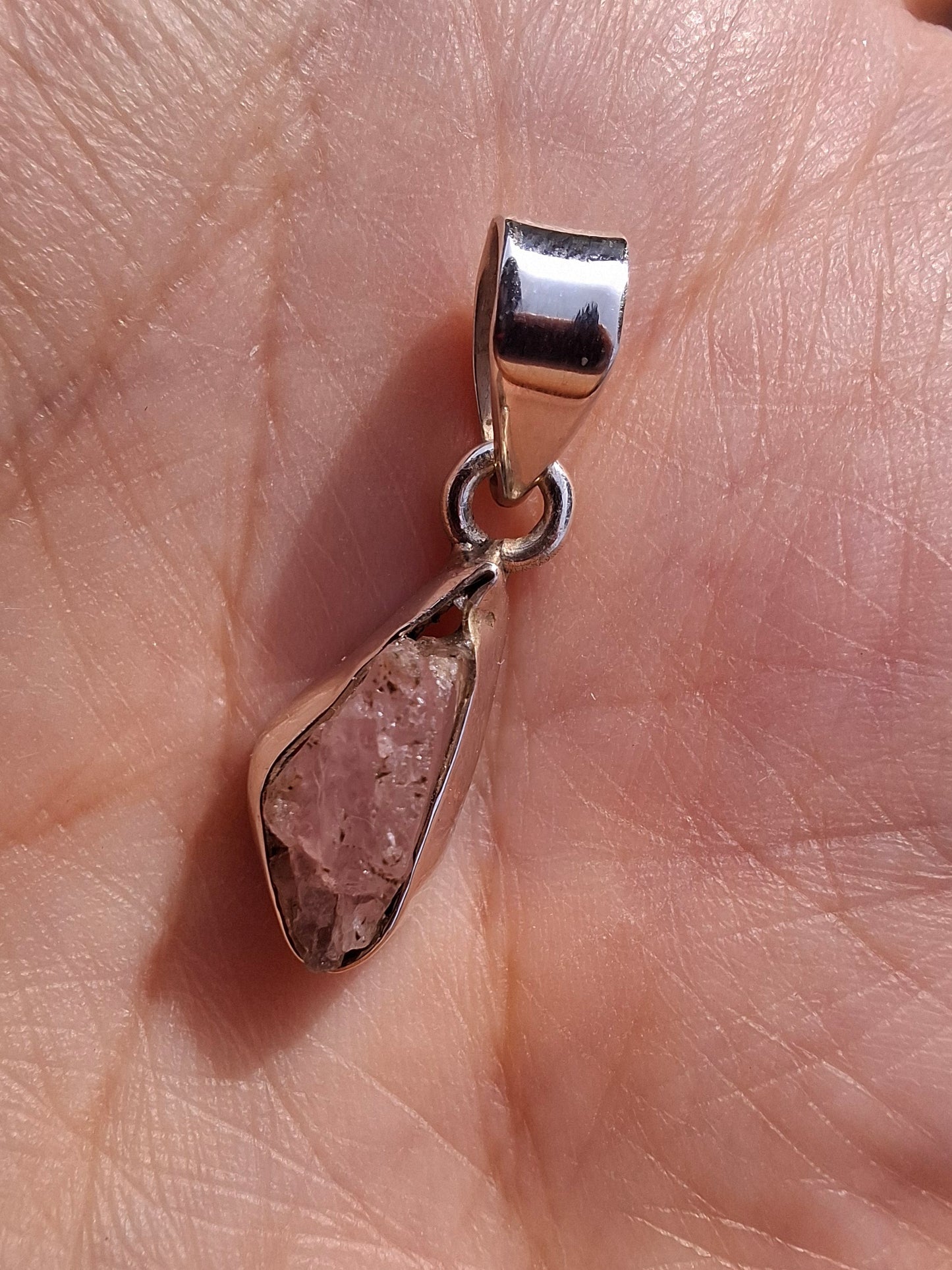 Pink Tourmaline Pendant, 925 Silver, Crystal (Ref: PT80)