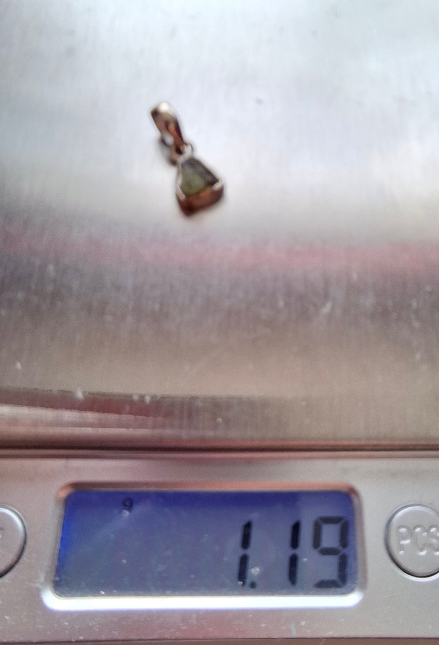 Moldavite Pendant, 925 Silver, Tektite (Ref: P55)