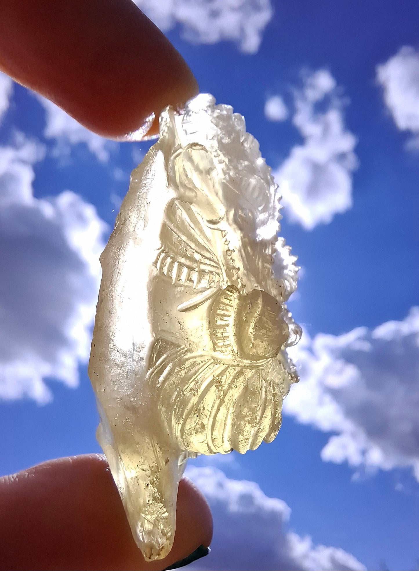 Libyan Desert Glass carving, GANESHA, 26.47g, Tektite (Ref: Ganesha1)