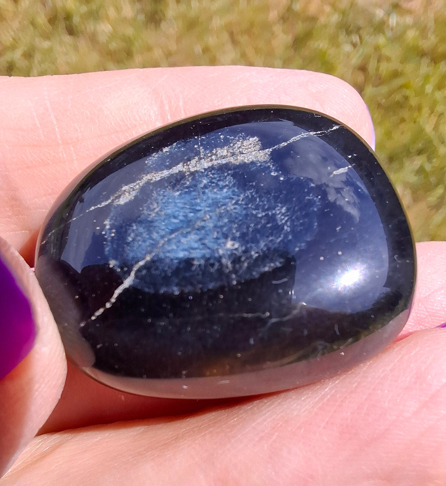 Blue Tigers Eye, Tumble Stone, Crystal (Ref: T22)