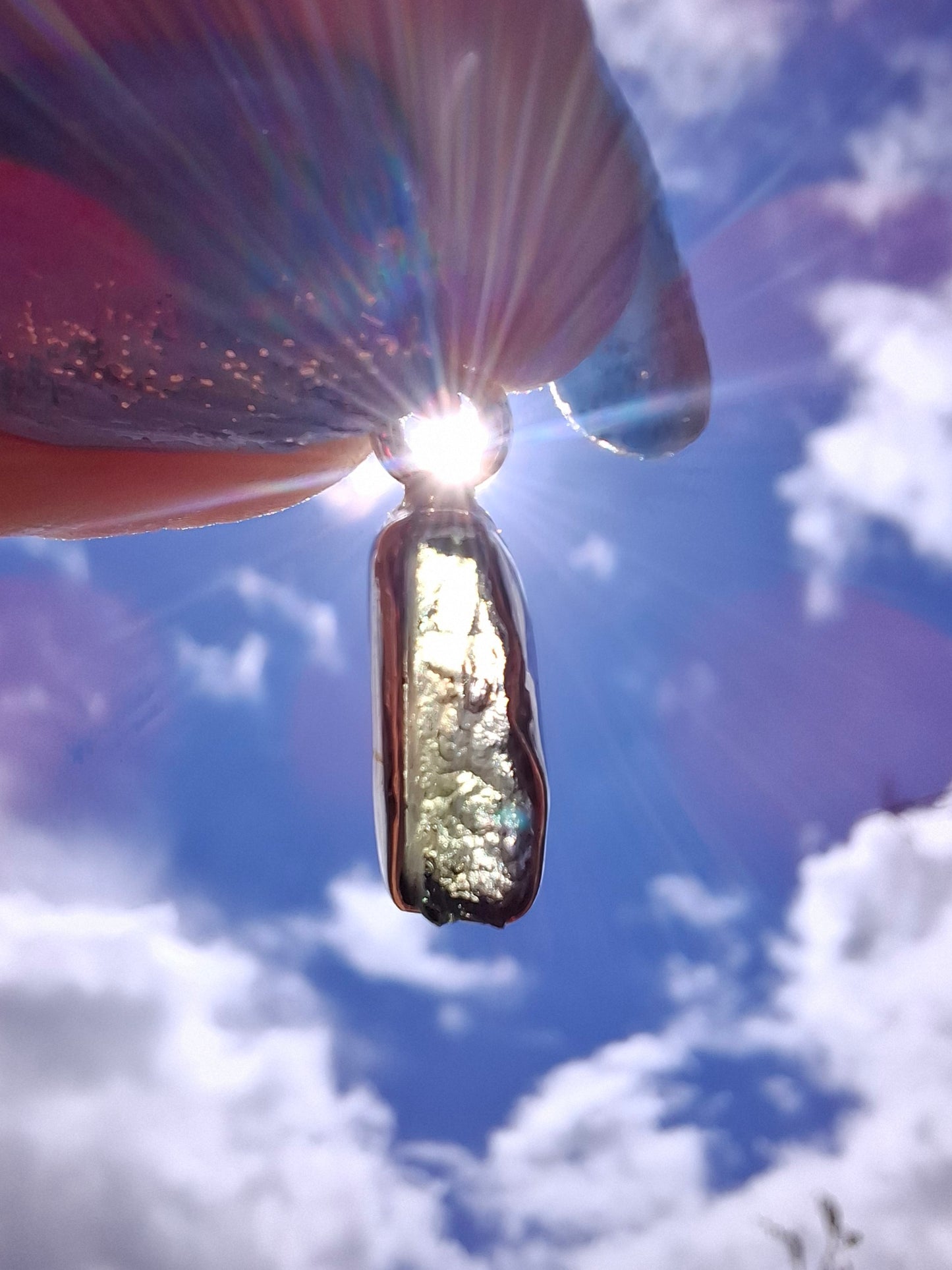 Moldavite Pendant, 925 Silver, Tektite (Ref: P77)