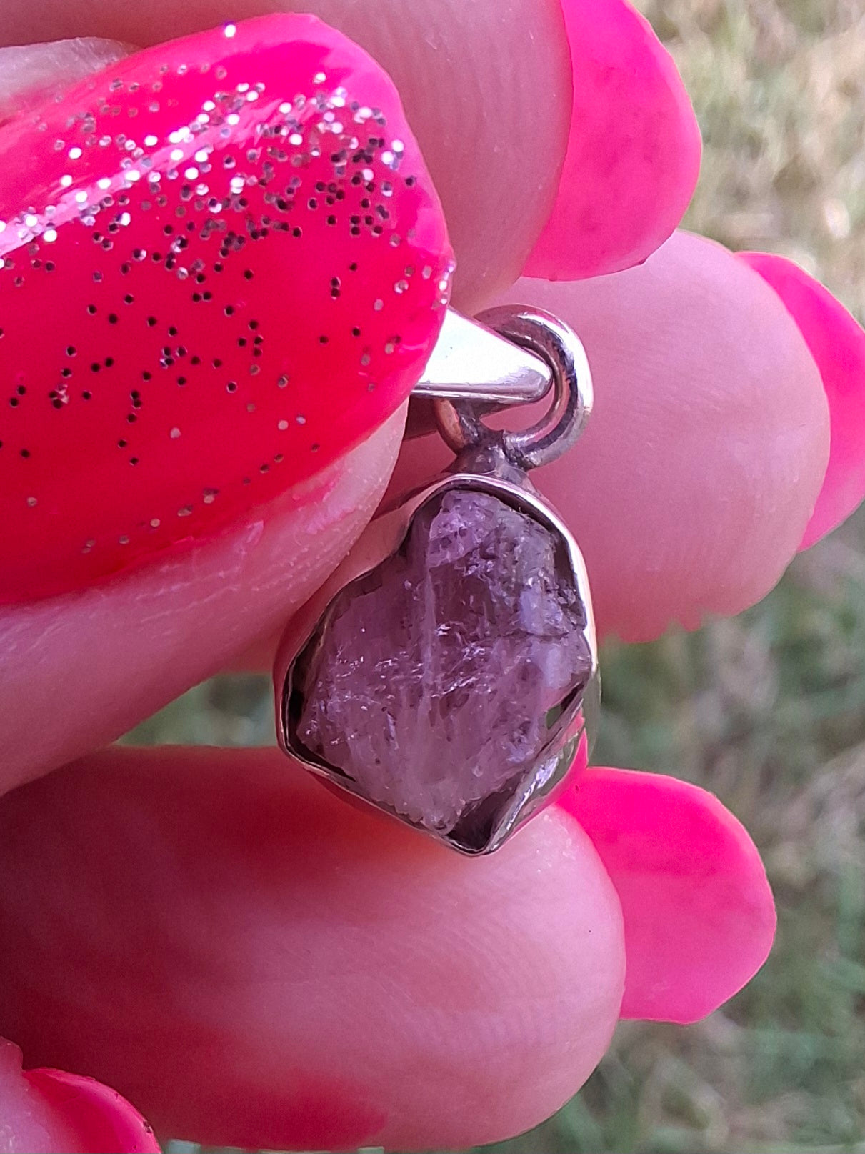 Pink Tourmaline Pendant, 925 Silver, Crystal (Ref: PT72)
