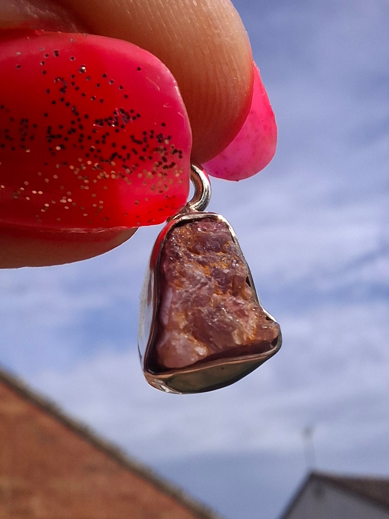 Pink Tourmaline Pendant, 925 Silver, Crystal (Ref: PT88)