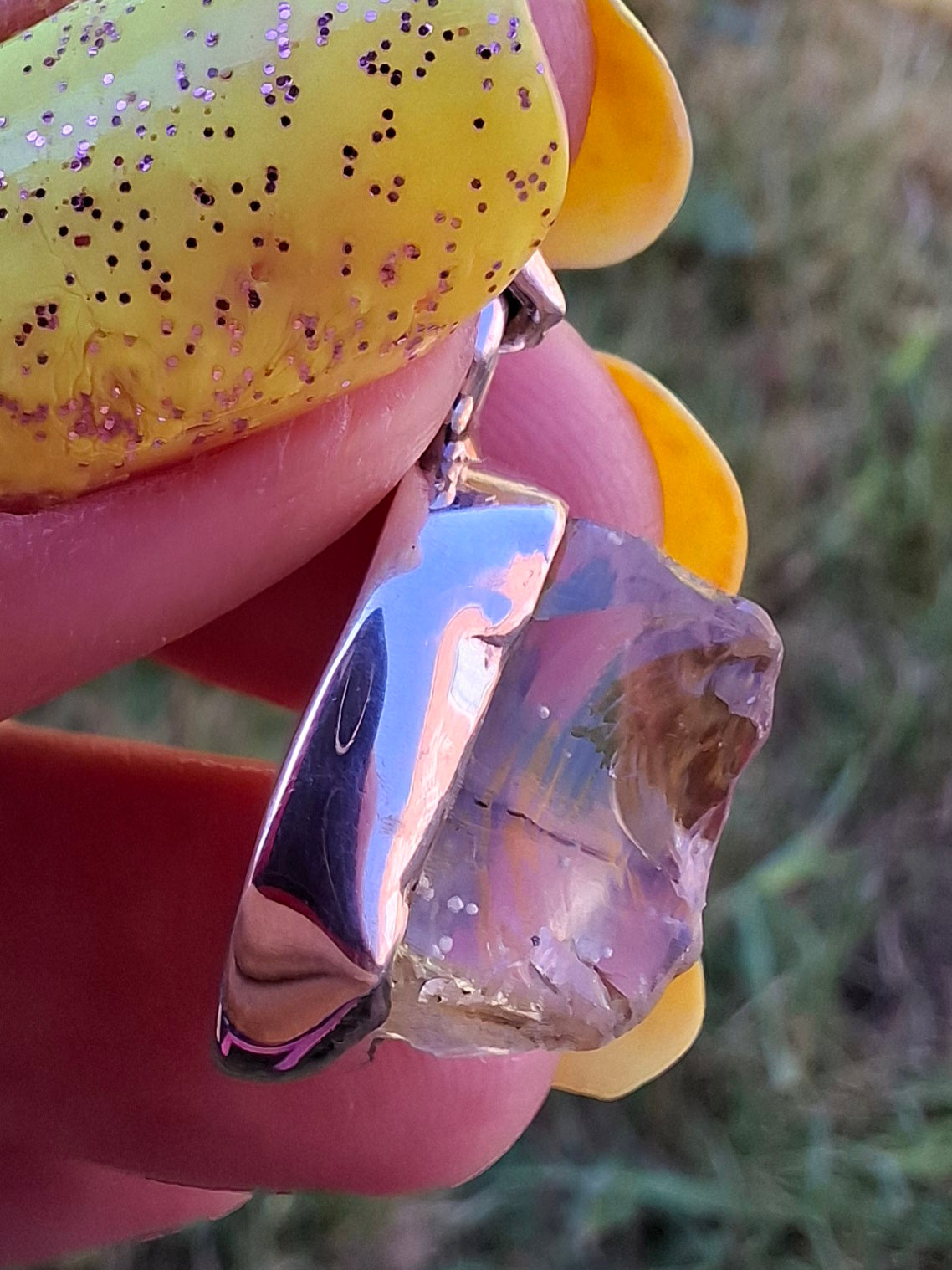 Libyan Desert Glass Pendant, 925 Silver, Tektite (Ref: LP105)