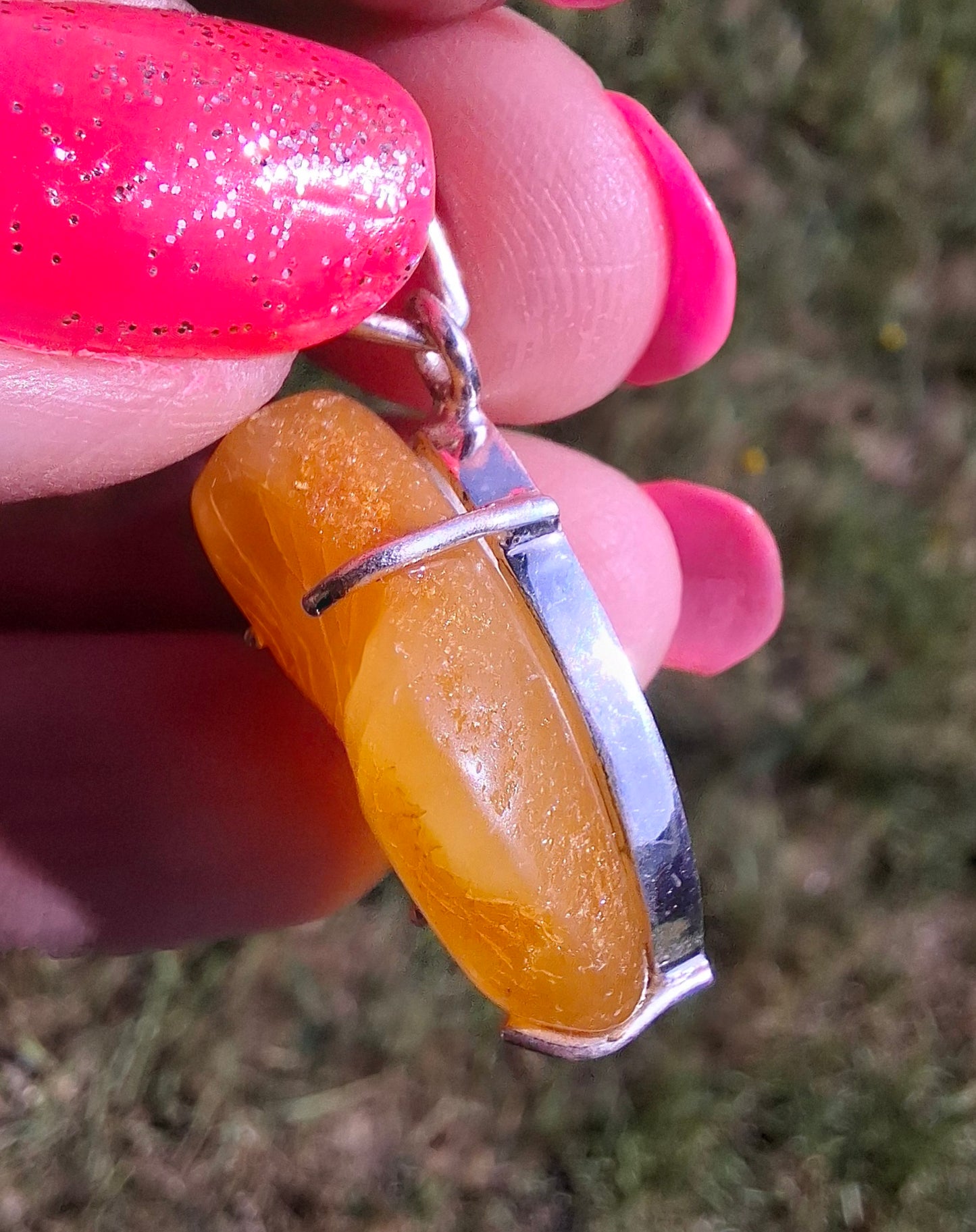 Baltic Amber Pendant, 925 Silver, Fossil (Ref: AP7)