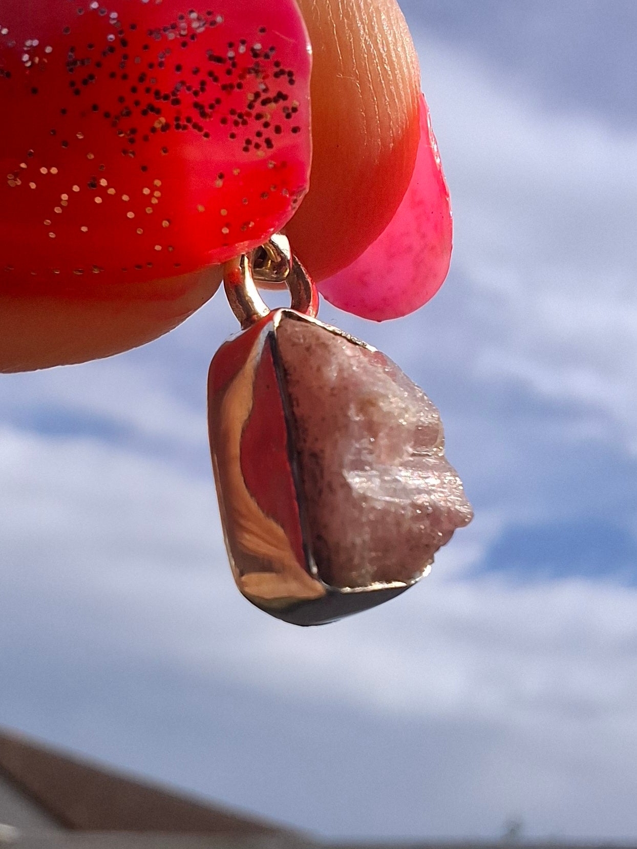 Pink Tourmaline Pendant, 925 Silver, Crystal (Ref: PT81)