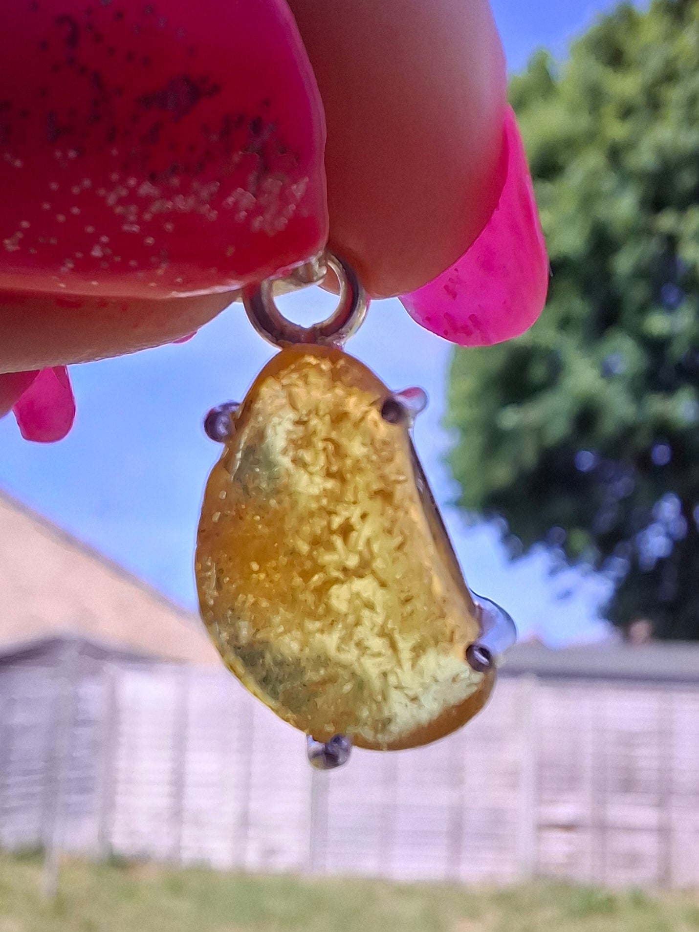 Baltic Amber Pendant, 925 Silver, Fossil (Ref: AP22)