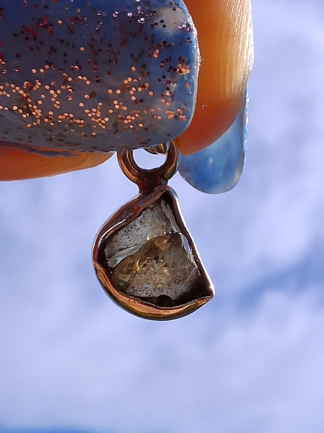 Moldavite Pendant, 925 Silver, Tektite (Ref: P38)