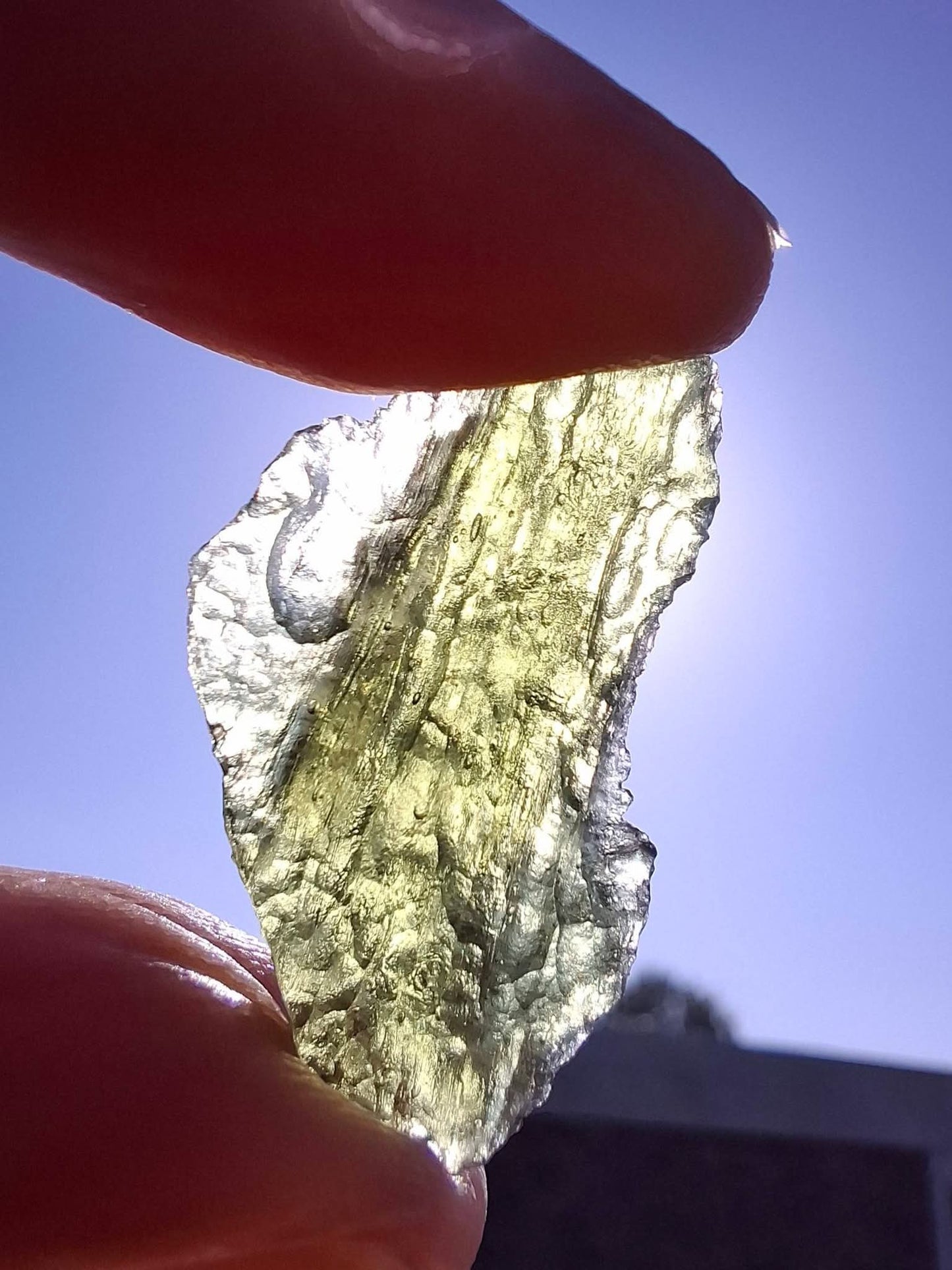 Moldavite Piece, MAROUSKOVO POLE, 2.91g, Tektite (Ref: 1359)