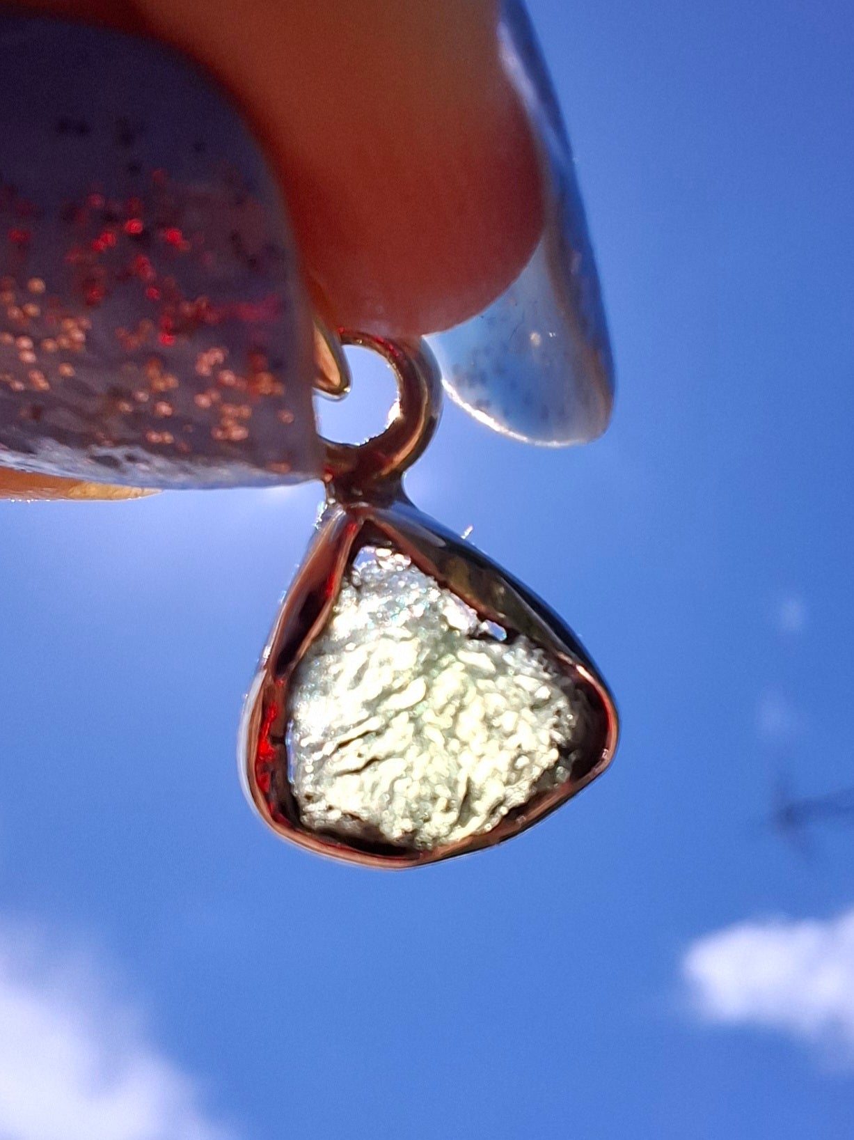 Moldavite Pendant, 925 Silver, Tektite (Ref: P69)
