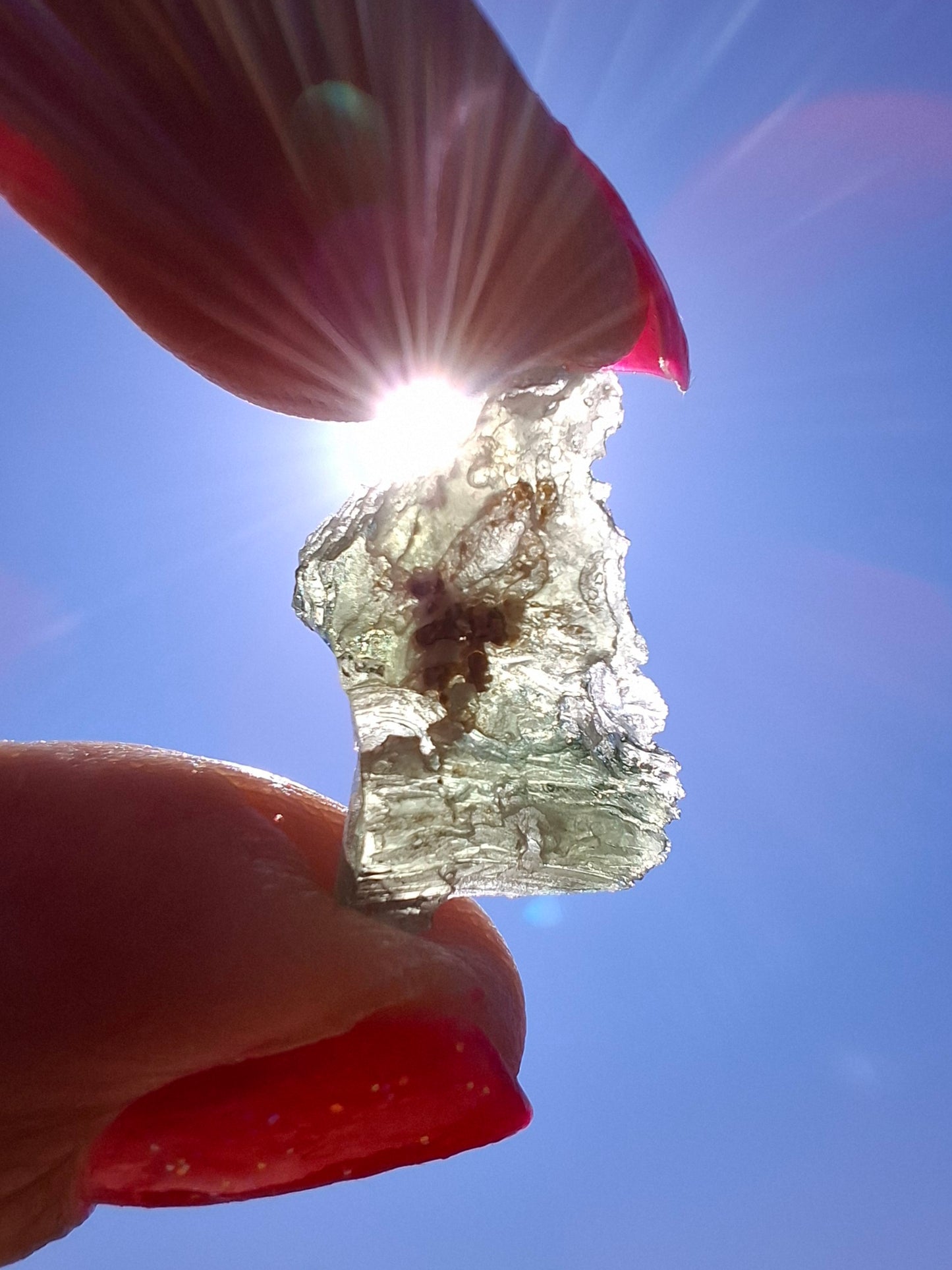 Moldavite Piece, SNOWFLAKE, FROSTED, BRUSNA, 0.92g, Tektite (Ref: 1499)