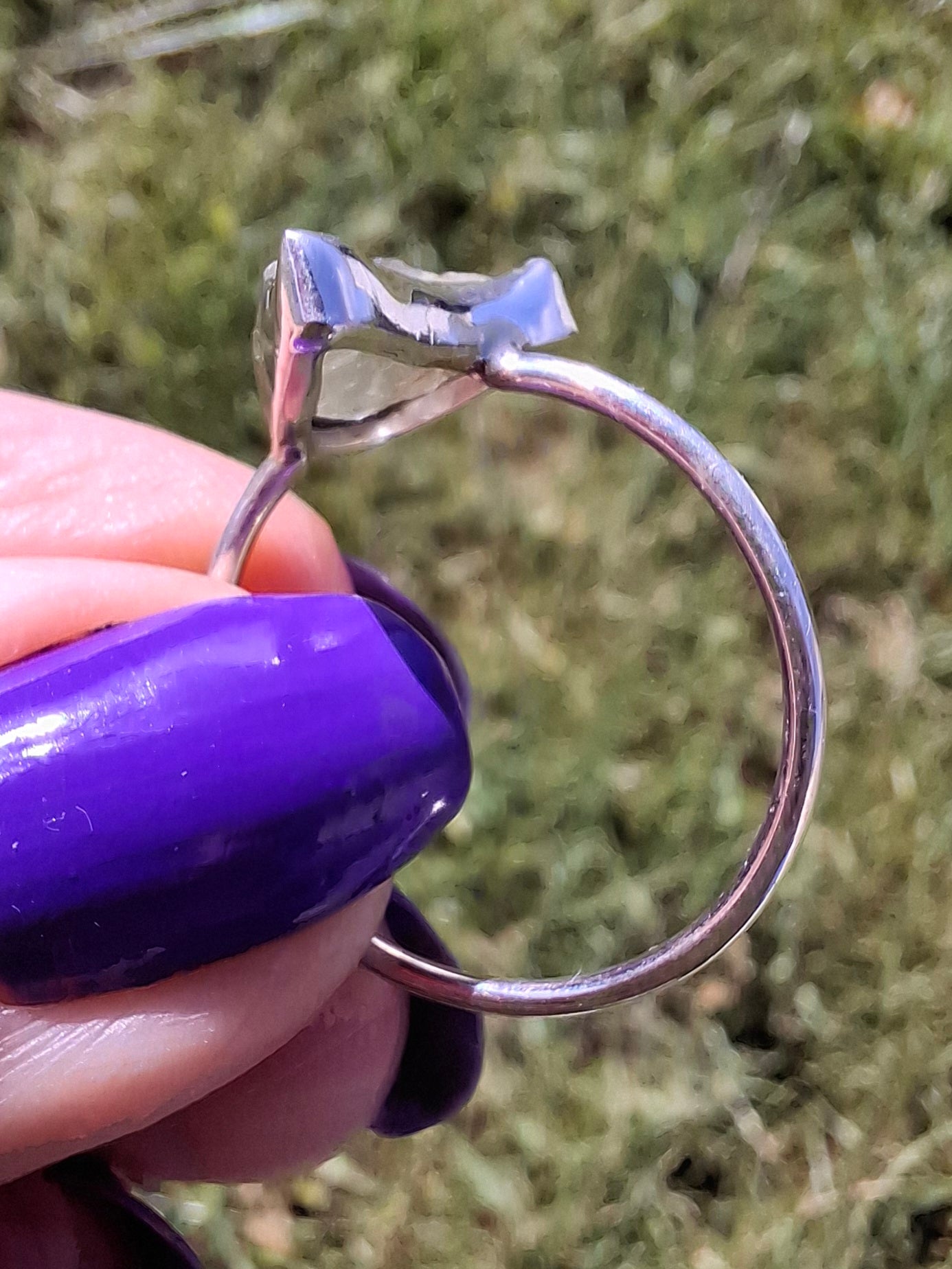 Libyan Desert Glass Ring, size large W, 925 Silver, Tektite (Ref: LR62)