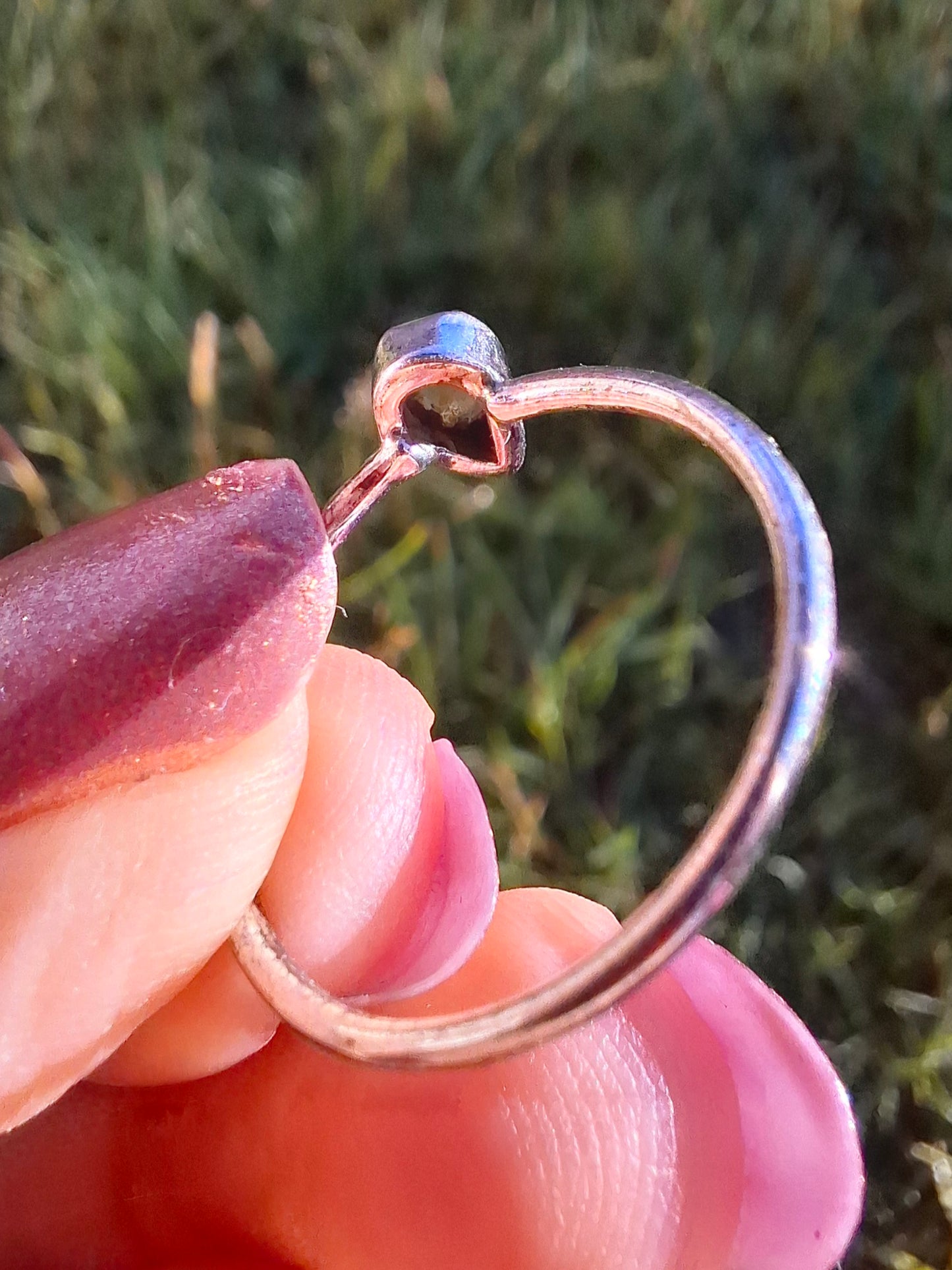 Moldavite Ring, size Q, 925 Silver, Tektite (Ref: R45)