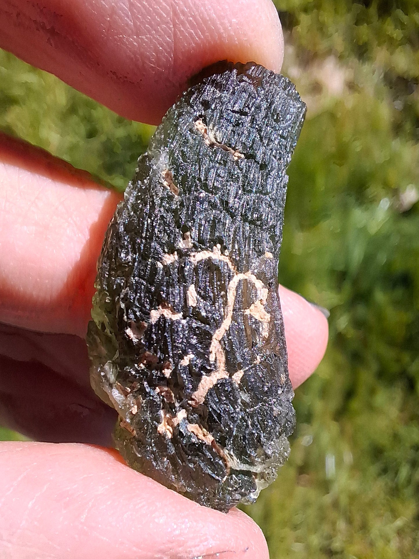 Moldavite Piece, NESMEN, 8.04g, Tektite (Ref: 1377)