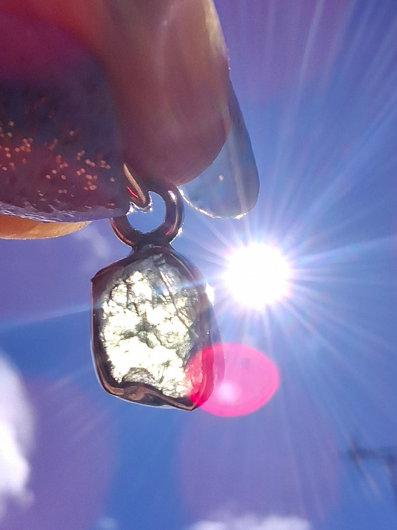 Moldavite Pendant, 925 Silver, Tektite (Ref: P86)