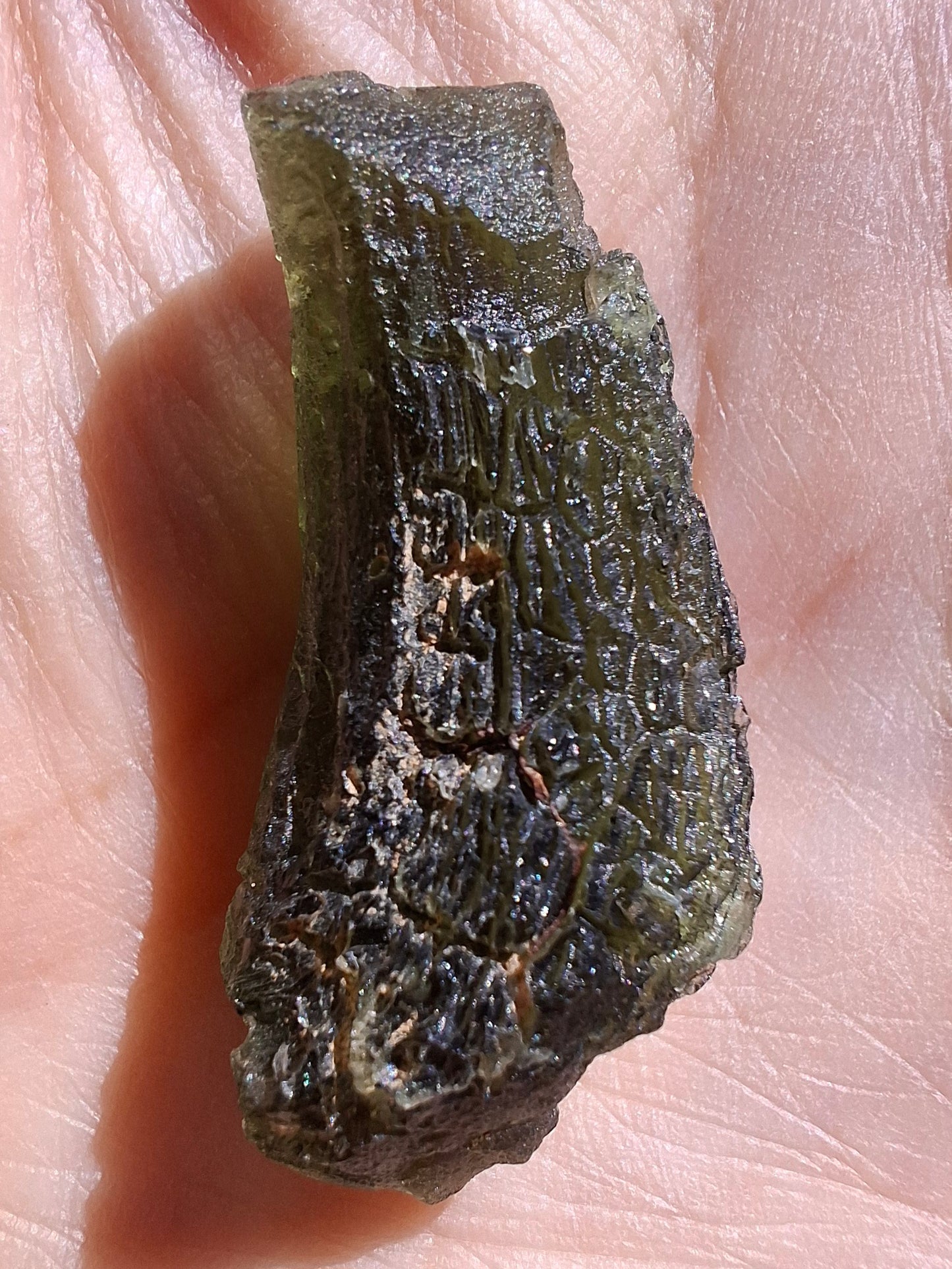 Moldavite Piece, NESMEN, 8.04g, Tektite (Ref: 1377)
