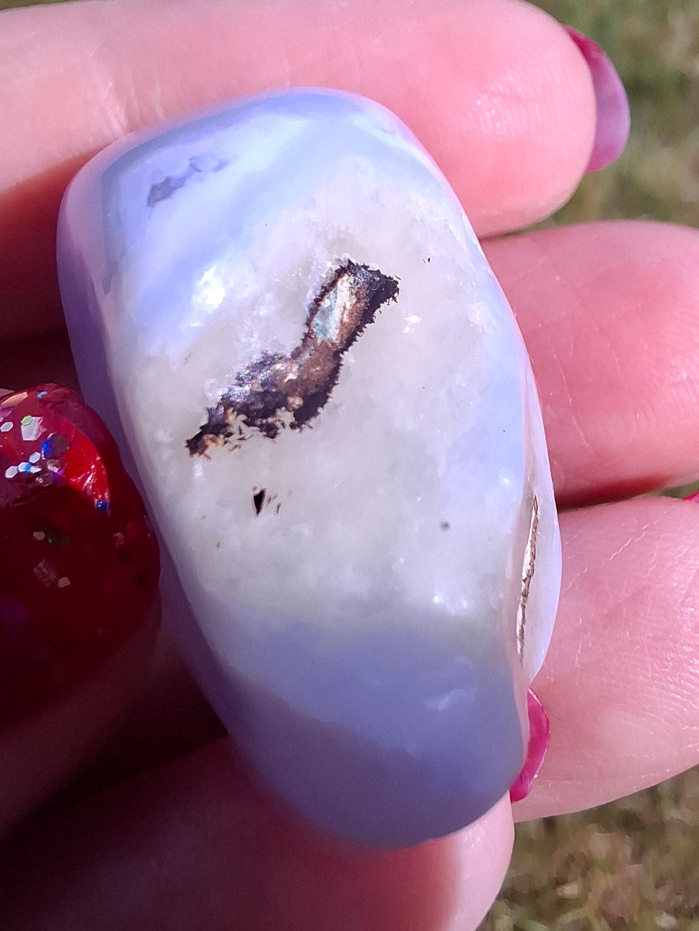 Blue Lace Agate, Tumble Stone, Crystal (Ref: T141)