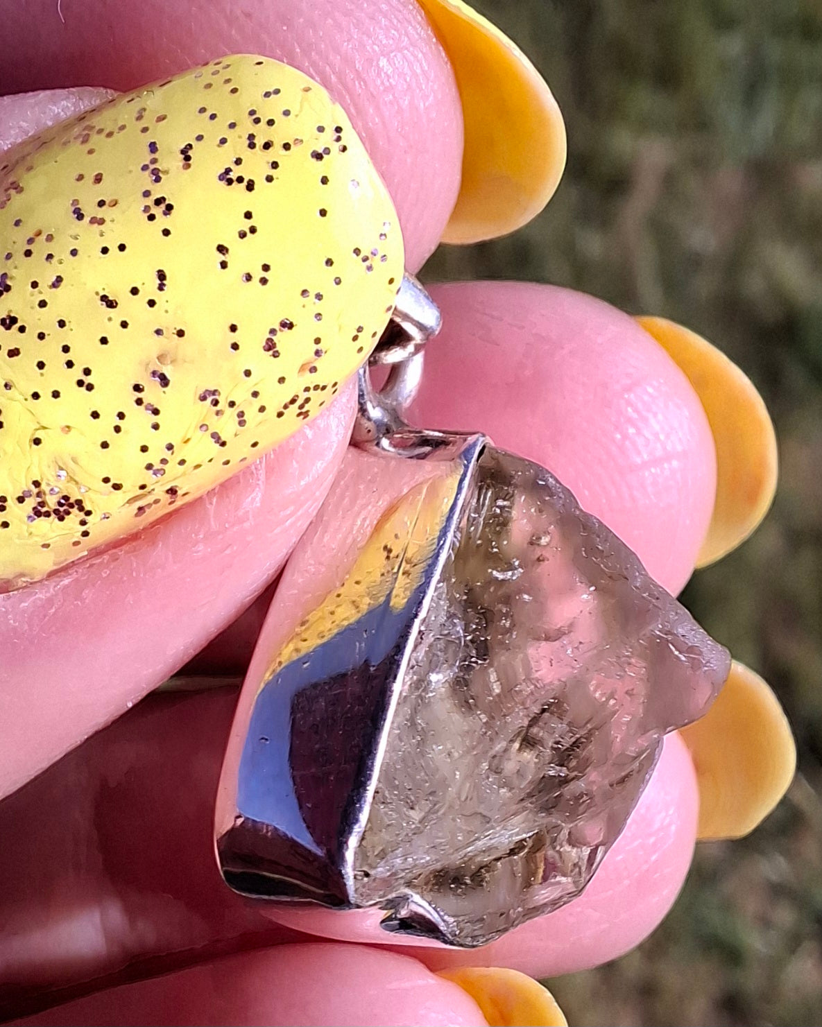 Libyan Desert Glass Pendant, 925 Silver, Tektite (LP103)