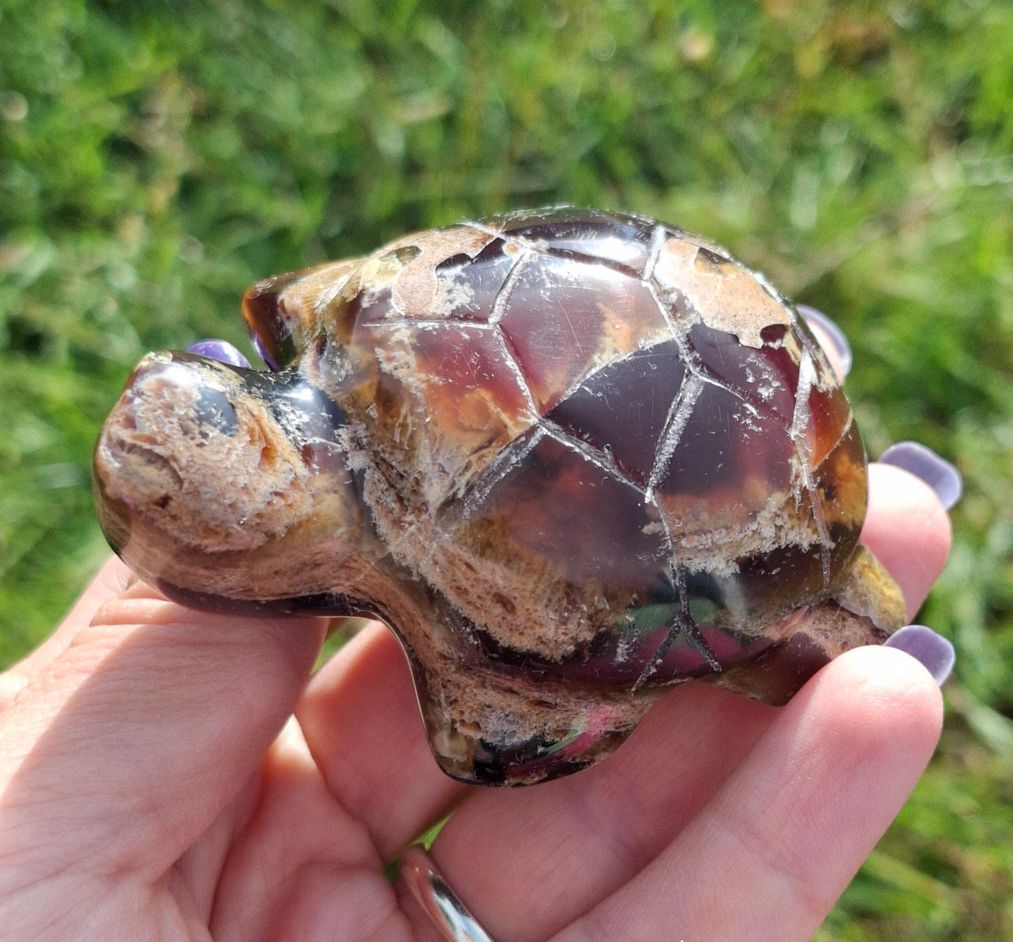 Red Amber Turtle, 56.87g, Carving, Fossil (Ref:TT7)