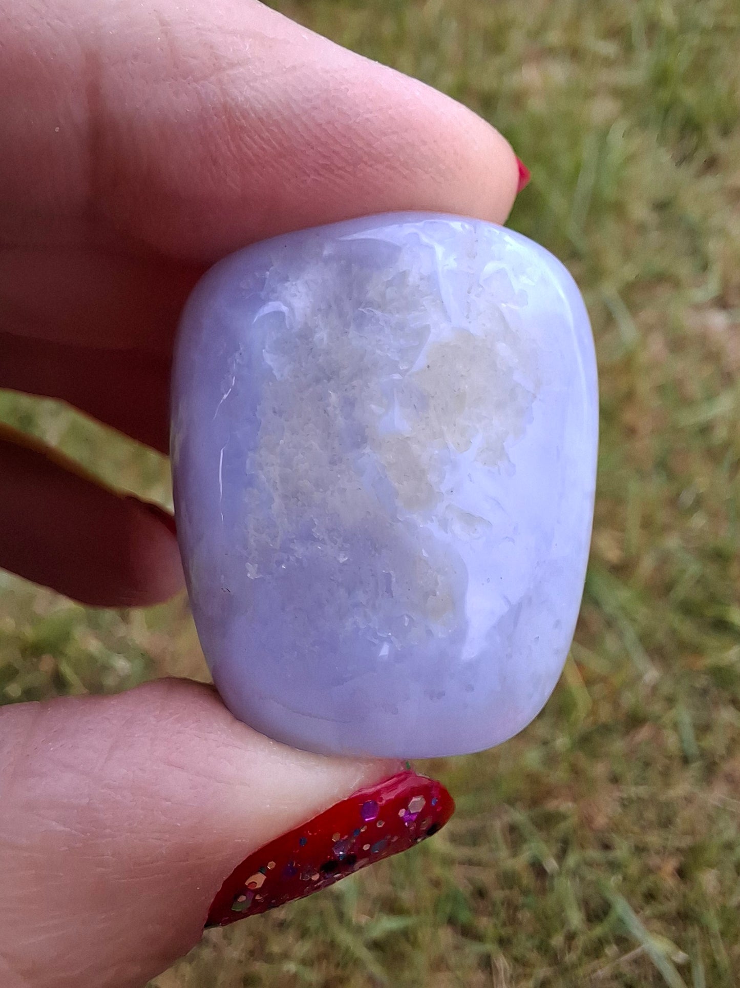 Blue Lace Agate, Tumble Stone, Crystal (Ref: T142)