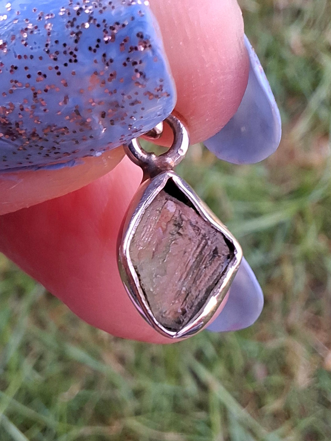 Moldavite Pendant, 925 Silver, Tektite (Ref: P52)
